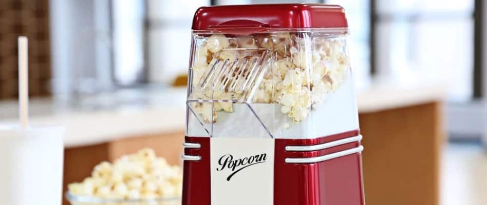 Machine à Popcorn Appareil Look Rétro Années 50 Rouge Popcorn Maker Cinema Air 