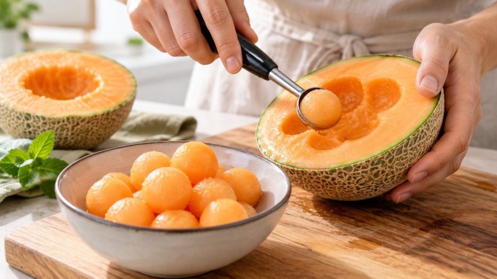 Faire des billes de melon