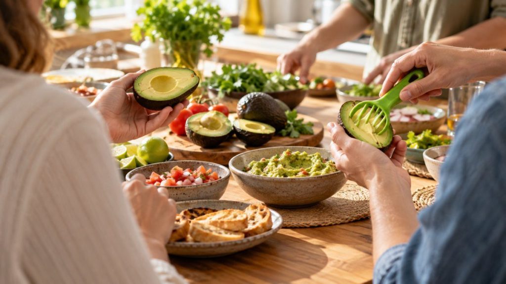 Coupe-avocat : moment convivial à la maison