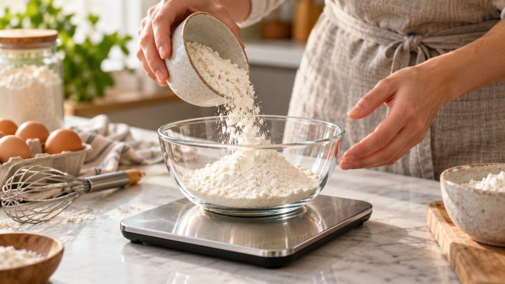 Balance de cuisine en situation, en gros plan