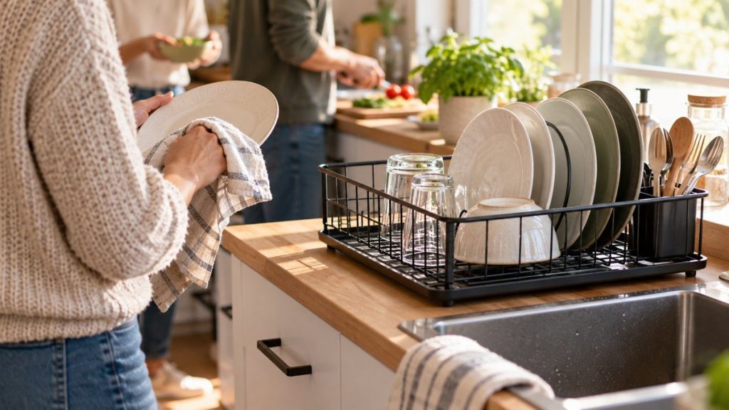 Égouttoir à vaisselle : moment convivial à la maison