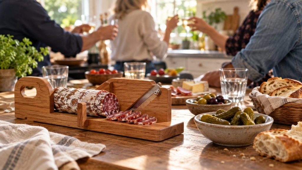 Guillotine à saucisson : moment convivial à la maison
