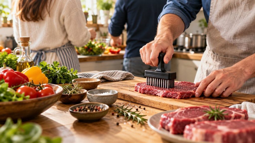 Attendrisseur de viande : moment convivial à la maison