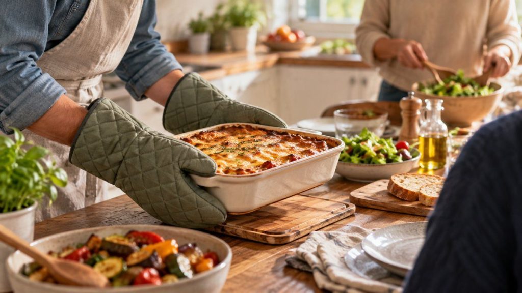 Gant de four : moment convivial à la maison