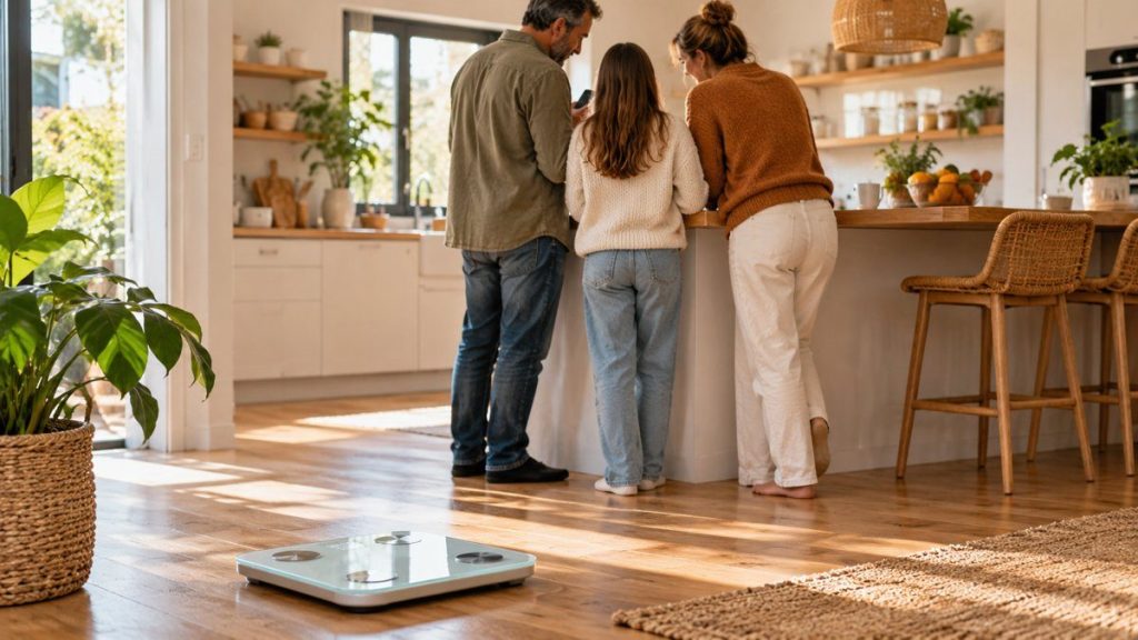 Pèse-personne connecté : moment convivial à la maison
