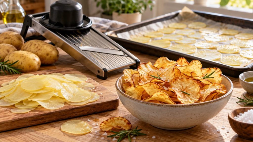 Faire des chips maison à la mandoline