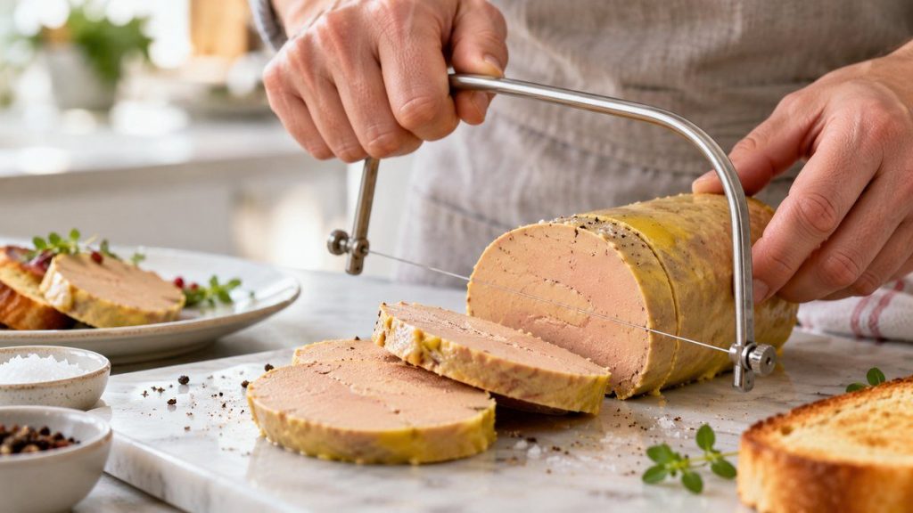 Foie gras en situation, en gros plan