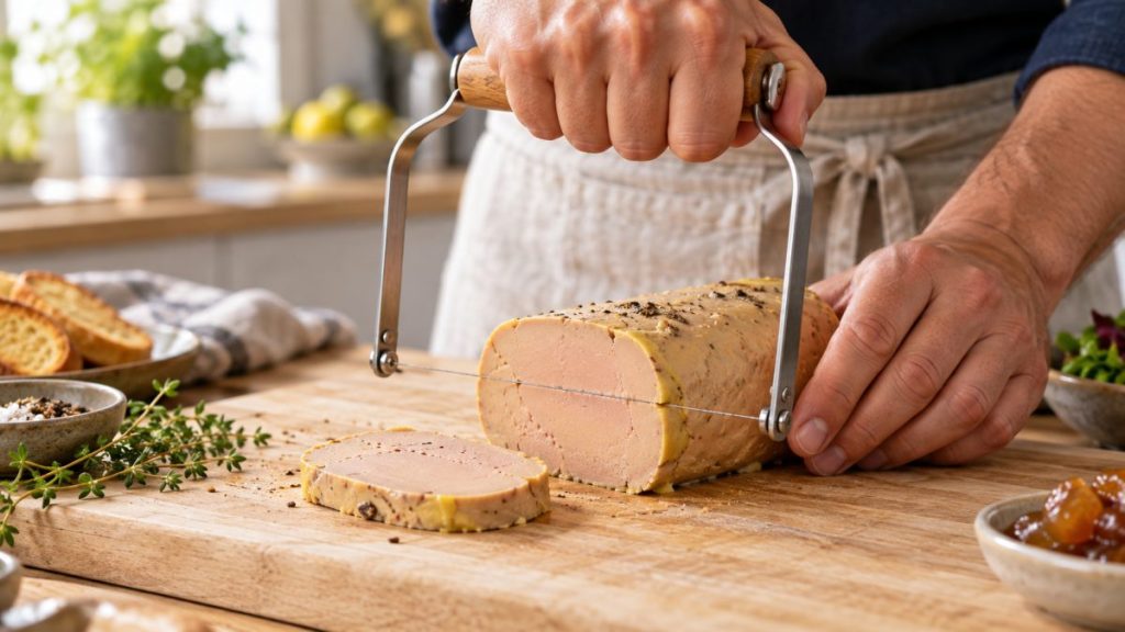 Lyre à foie gras en situation, en gros plan