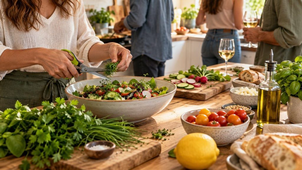 Ciseaux à herbes : moment convivial à la maison