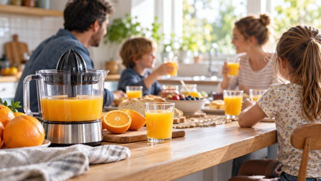 Presse-agrumes électrique : moment convivial à la maison