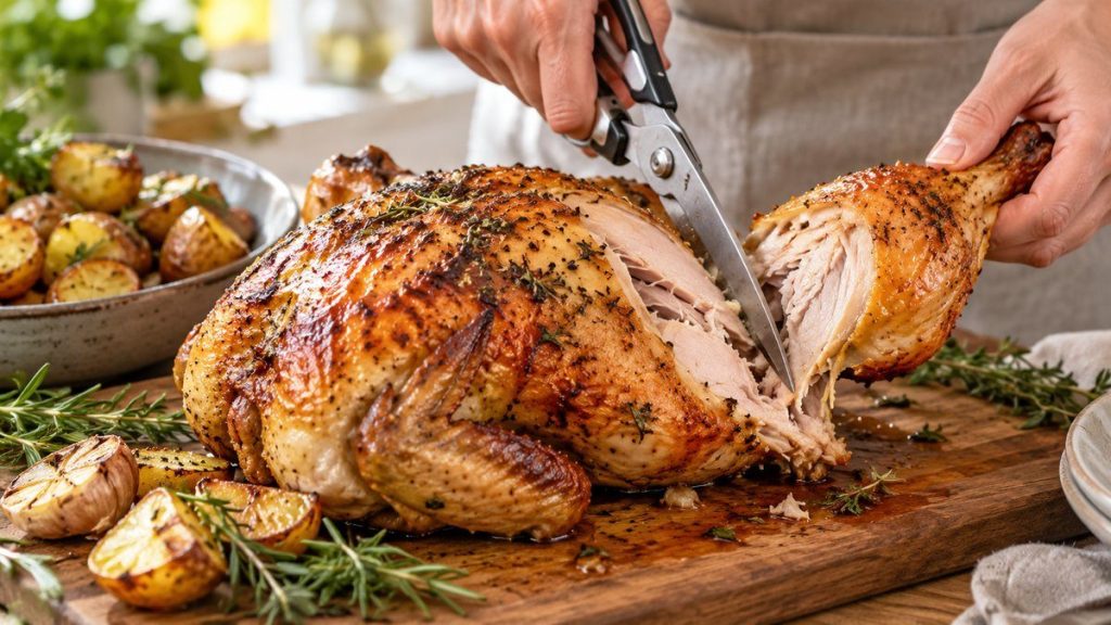 Découper un poulet rôti