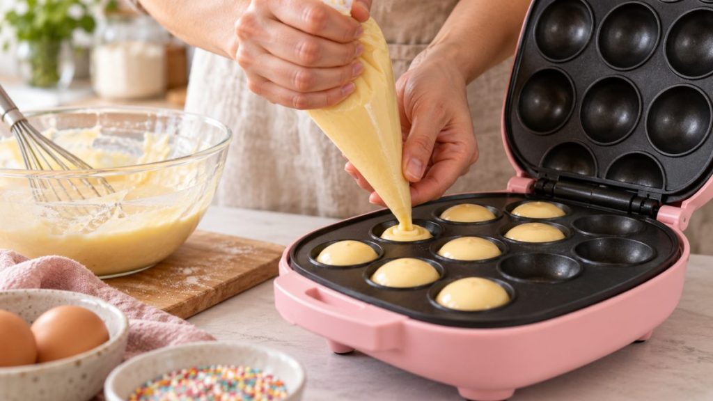 Machine à cake pops en situation, en gros plan