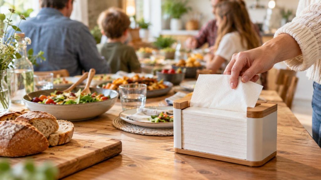 Distributeur de serviettes en papier : moment convivial à la maison