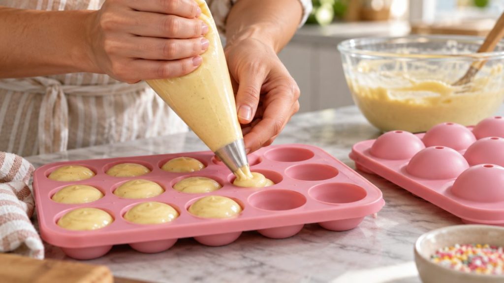 Moule à cake pops en situation, en gros plan