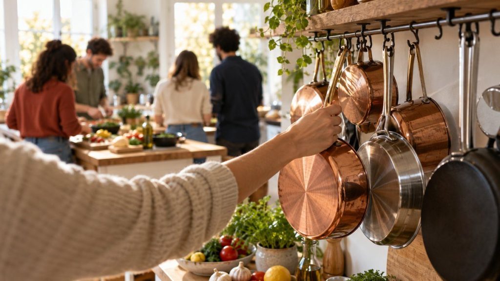 Porte casseroles : moment convivial à la maison