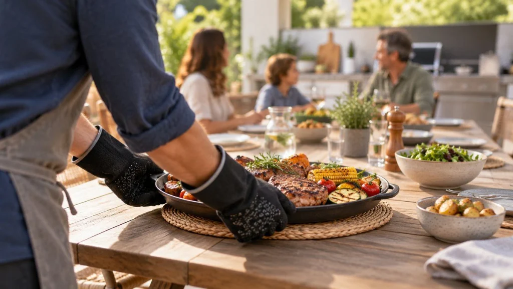 Gants barbecue : moment convivial à la maison