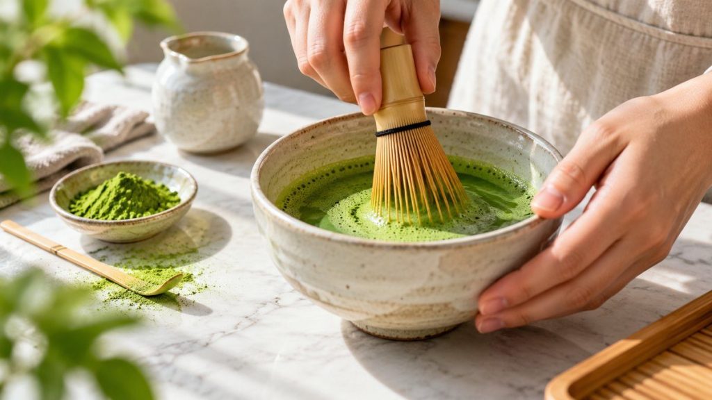 Préparer une tasse de thé vert