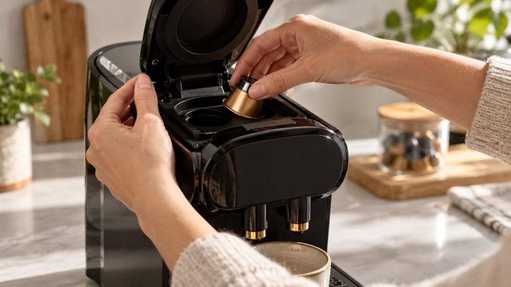 L'OR Barista avis en situation, en gros plan