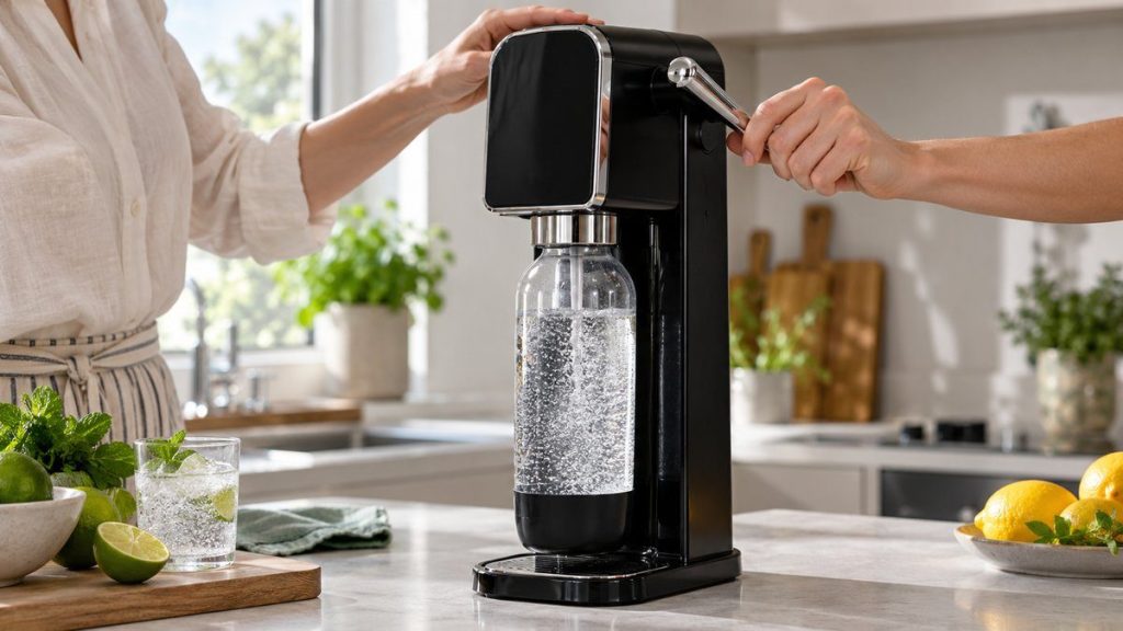 SodaStream Art avis en situation, en gros plan