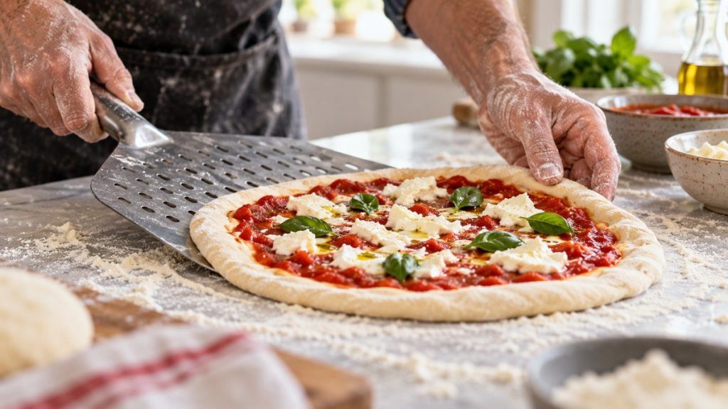 Accessoires four à pizza Ooni en situation, en gros plan