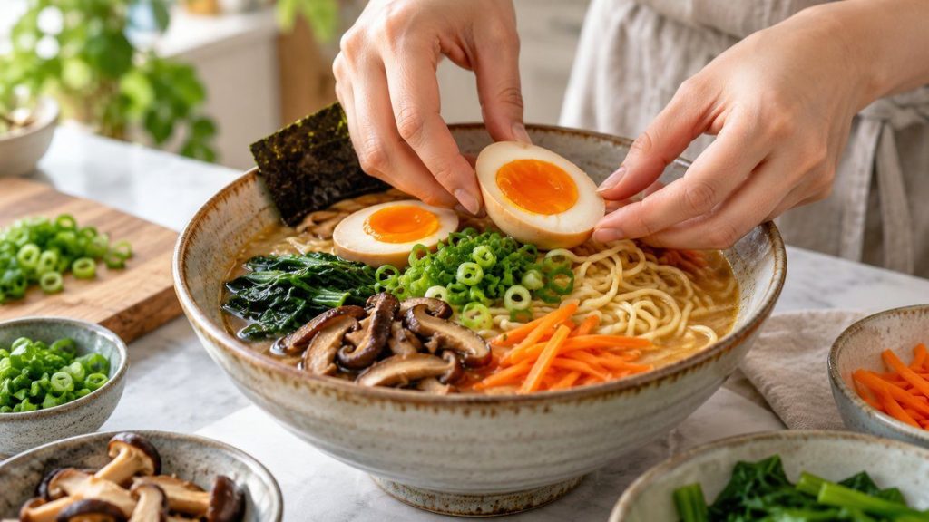 Monter un bol de ramen