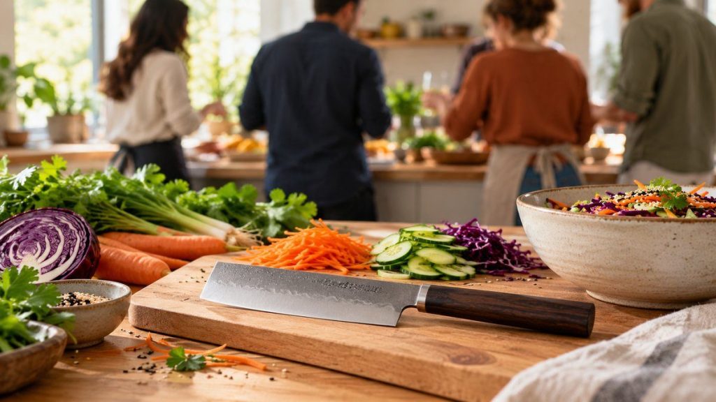 Couteau nakiri : moment convivial à la maison