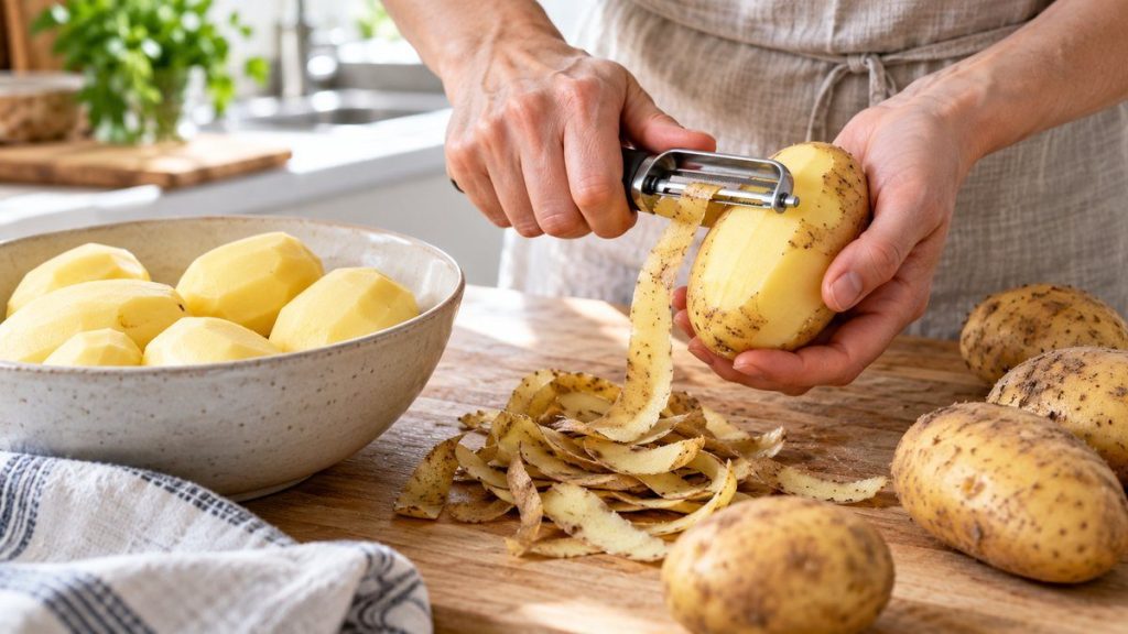 Éplucher vite des pommes de terre