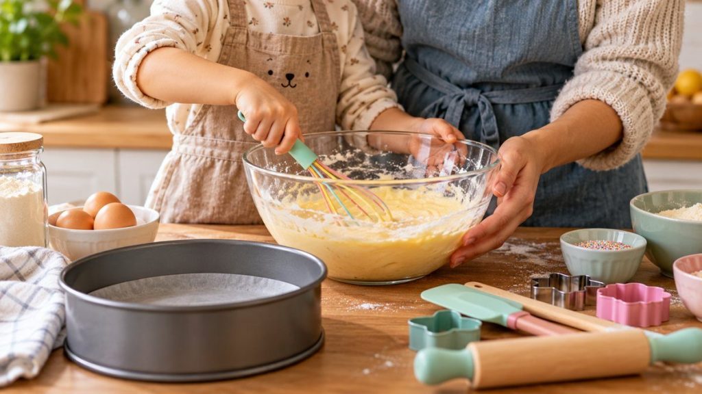 Faire un gâteau avec un enfant