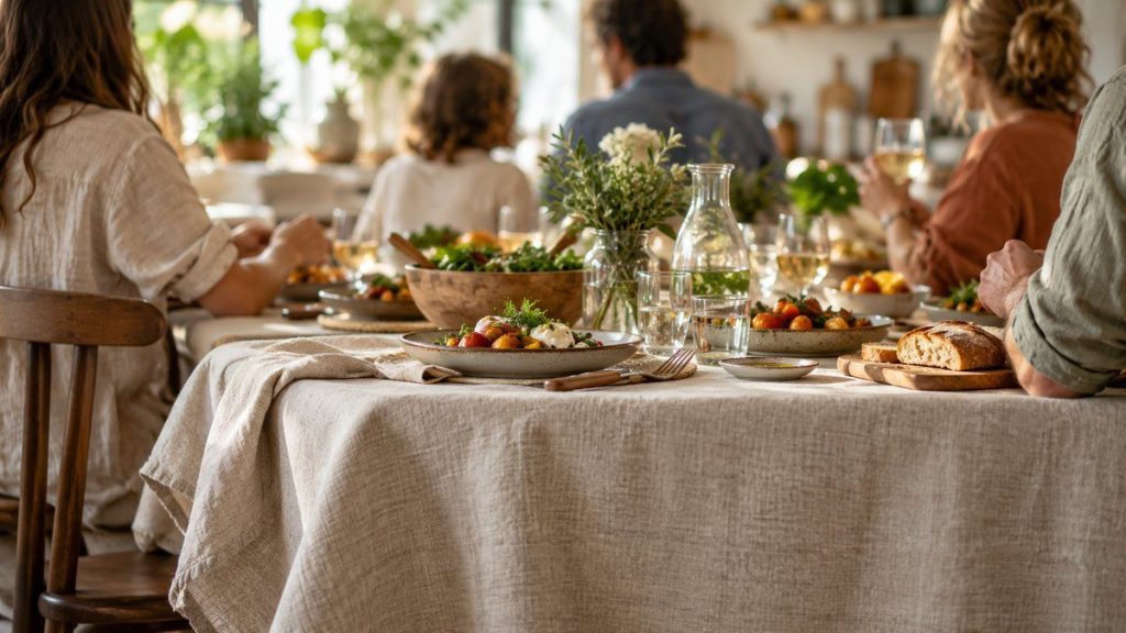 Nappe de table : moment convivial à la maison