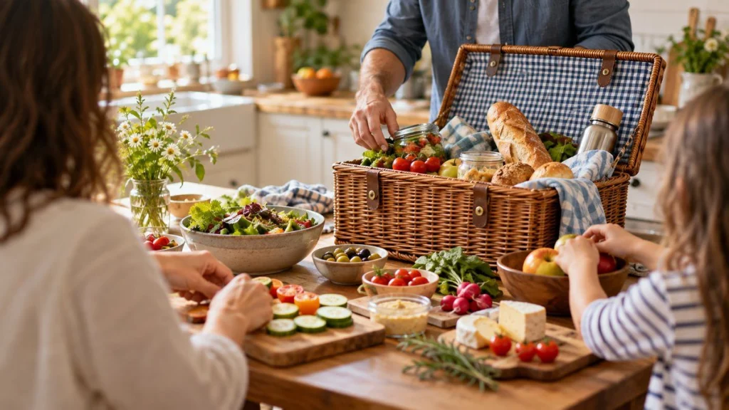 Panier pique-nique : moment convivial à la maison