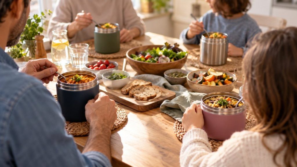 Thermos alimentaire repas : moment convivial à la maison