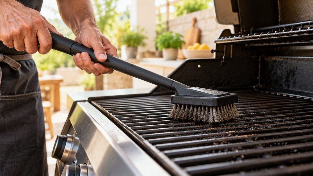 Brosse barbecue Weber avis en situation, en gros plan