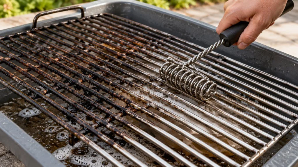 Nettoyer une grille de barbecue