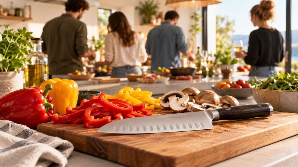 Couteau santoku : moment convivial à la maison