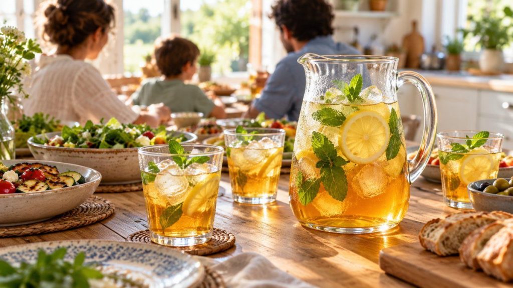 Pichet thé glacé : moment convivial à la maison