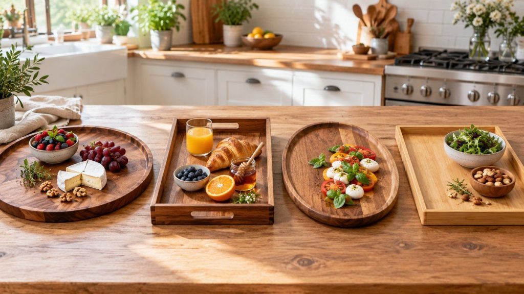 Sélection de modèles : plateau de service en bois