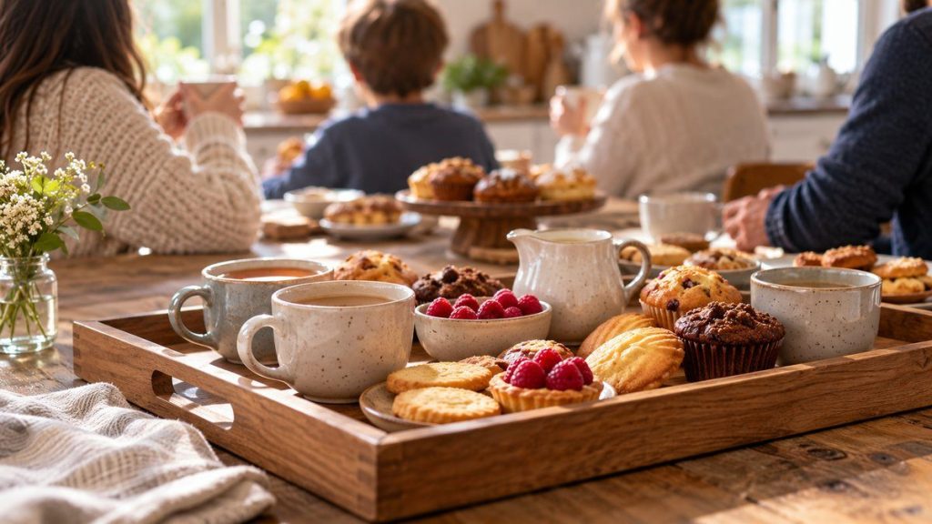 Plateau de service en bois : moment convivial à la maison