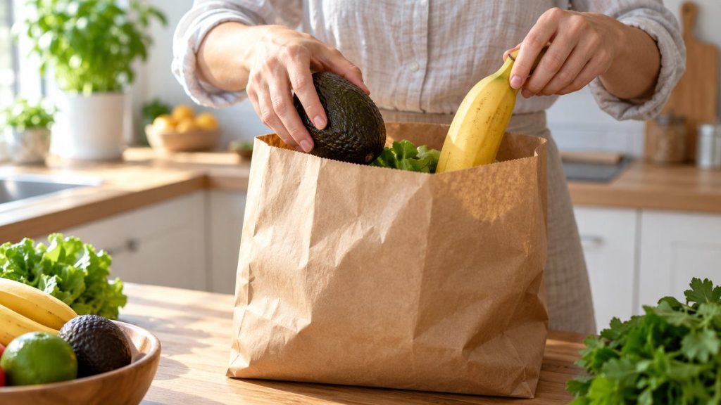 Faire mûrir un avocat en situation, en gros plan