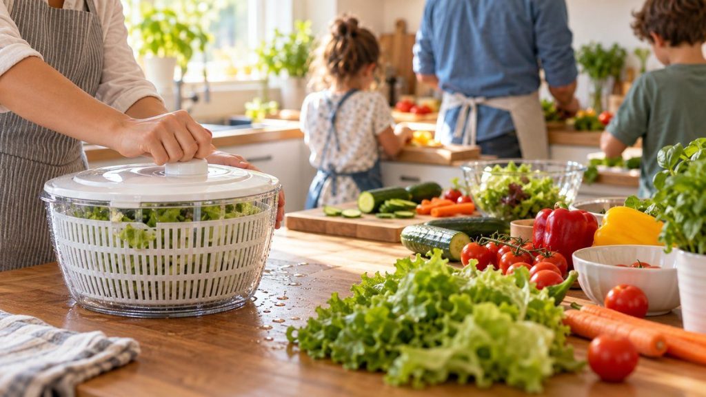 Essoreuse à salade : moment convivial à la maison
