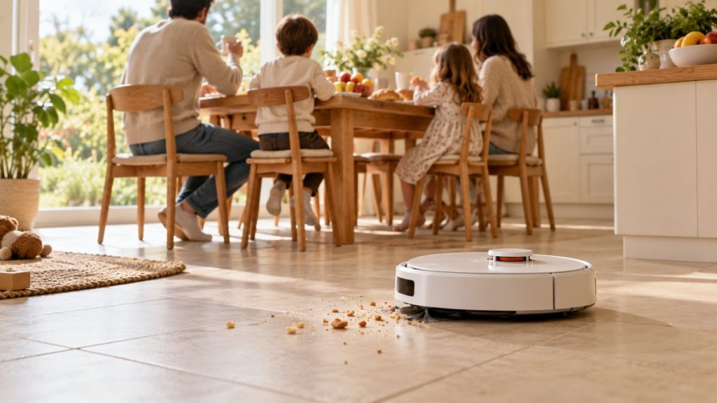 Aspirateur robot : moment convivial à la maison