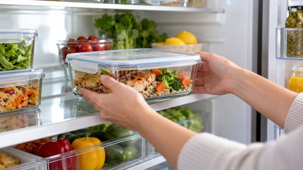 Ranger son frigo en situation, en gros plan