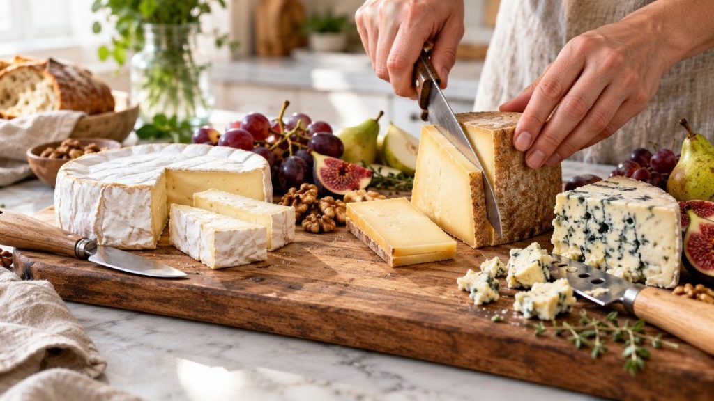 Couper chaque fromage