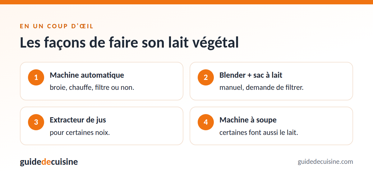 Infographie : les façons de faire son lait végétal