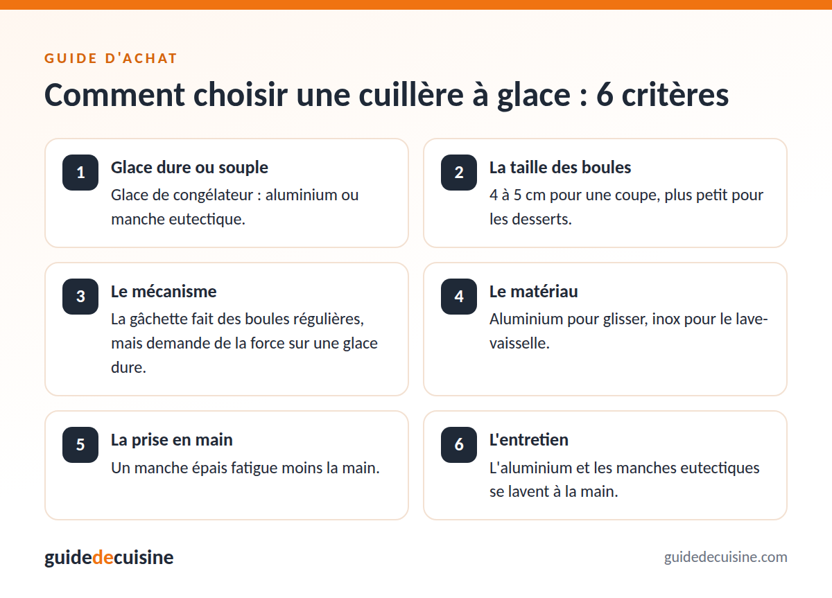 Infographie : les critères pour bien choisir une cuillère à glace