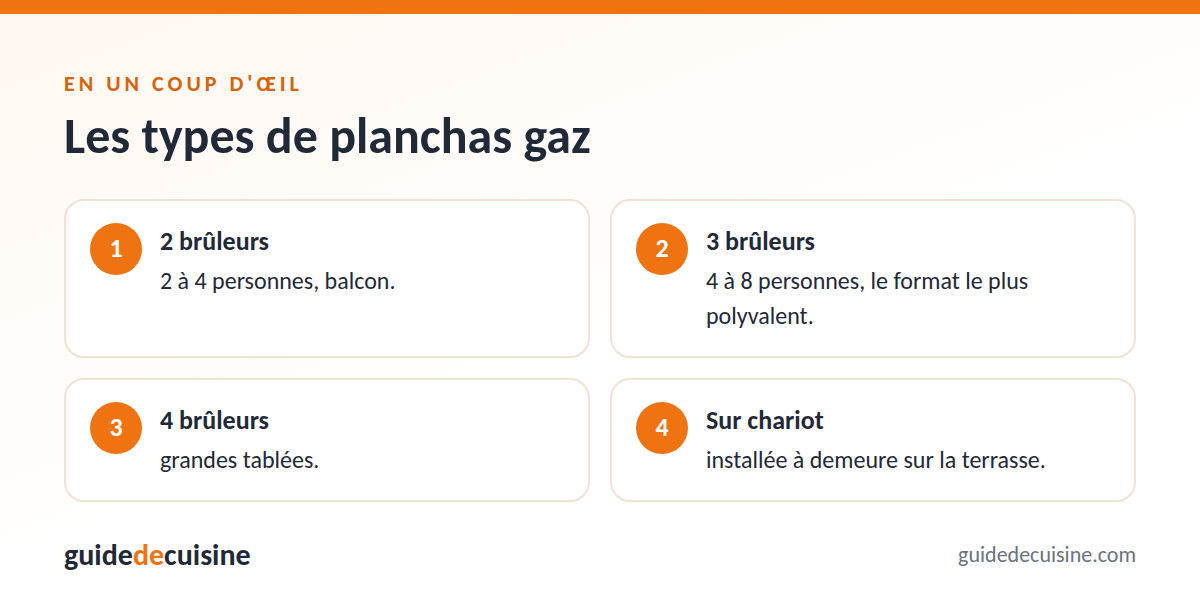 Infographie : les types de planchas gaz