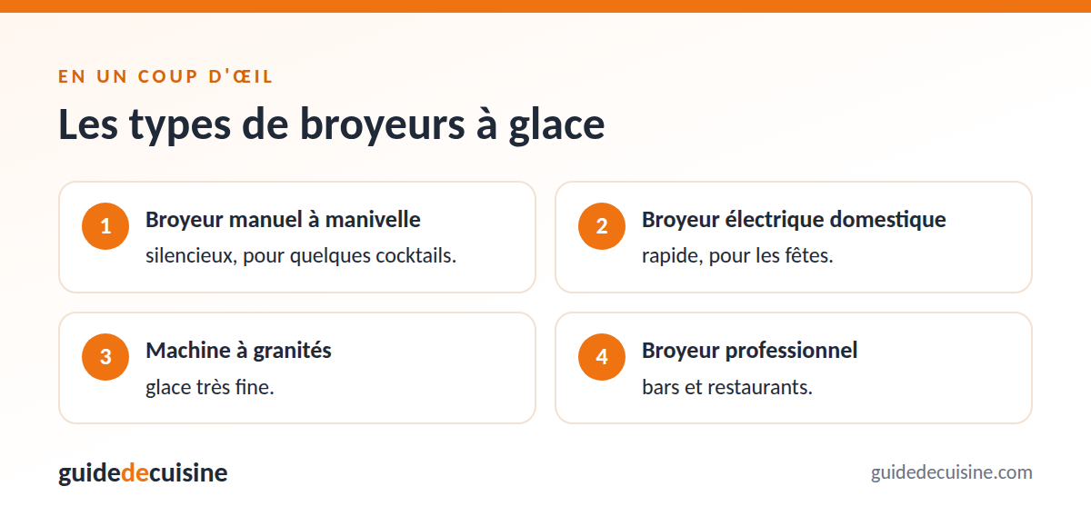 Infographie : les types de broyeurs à glace