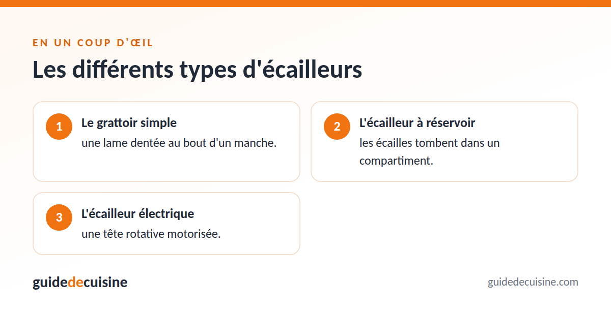 Infographie : les différents types d'écailleurs