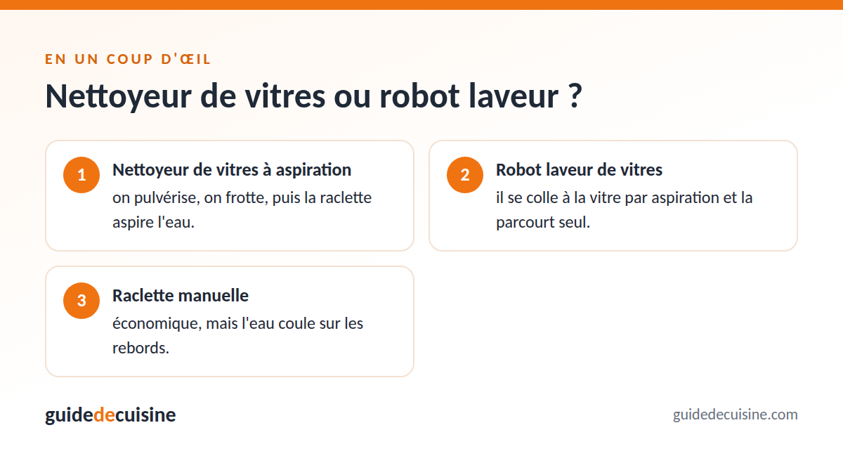 Infographie : nettoyeur de vitres ou robot laveur ?