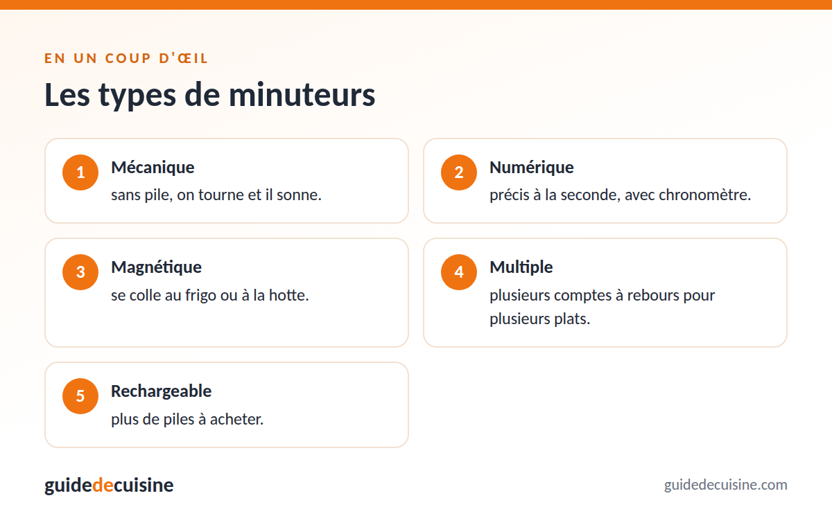 Infographie : les types de minuteurs