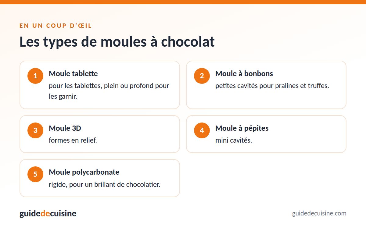 Infographie : les types de moules à chocolat